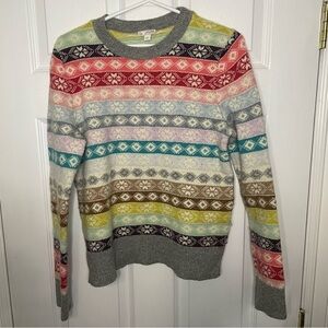 Gap Vintage Wool Crewneck Colourful Nordic Style Cozy Pullover Sweater Medium